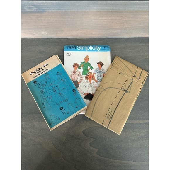 Simplicity Vintage Uncut Misses Blouses Size 16 Pattern No 7896 - Picture 5 of 7